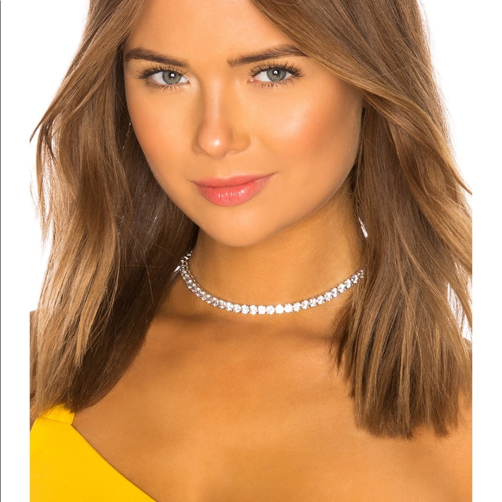 Amber Sceats Crystal Diamond Choker Necklace